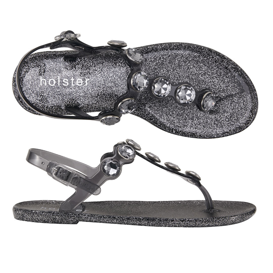 Kira - Clear Graphite Glitter holster Australia