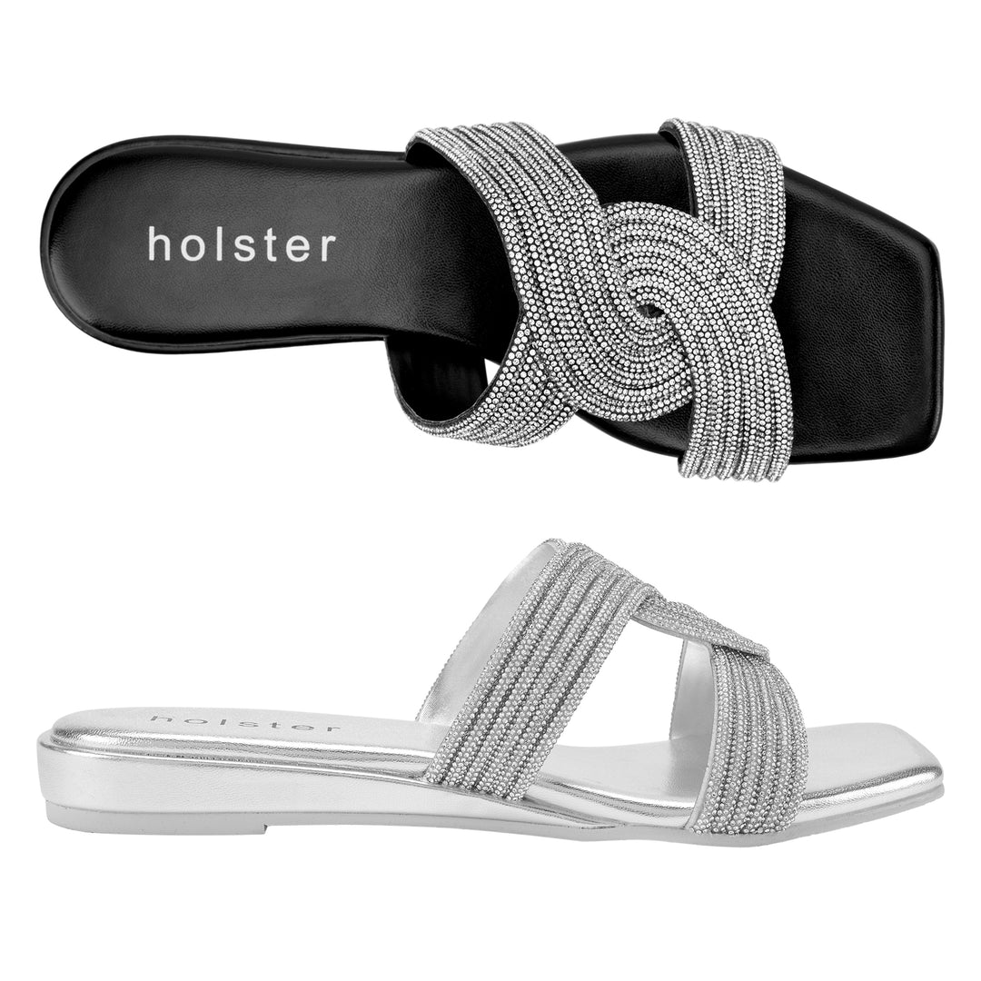 Zara Low Wedge Bundle - Black / Silver Holster Australia