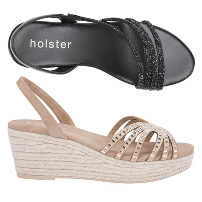 Party Espadrille & Mermaid Espadrille Bundle - Black/Beige holster Australia