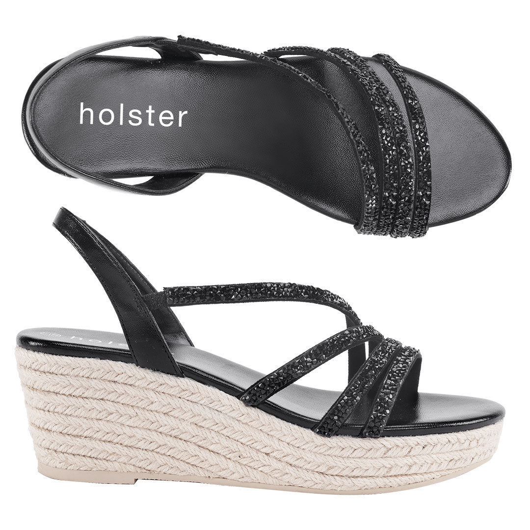 Party Espadrille - Black holster Australia