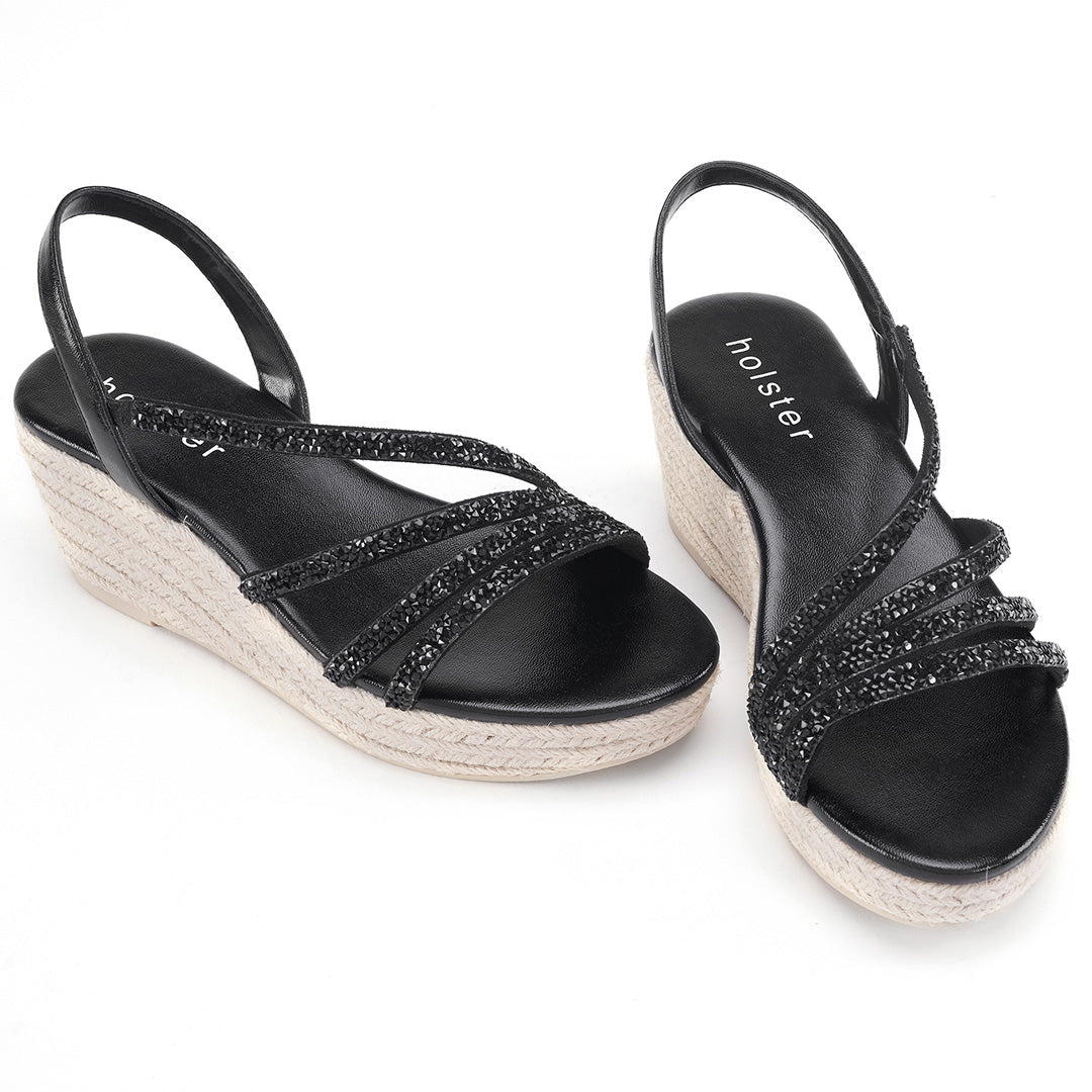 Party Espadrille - Black holster Australia