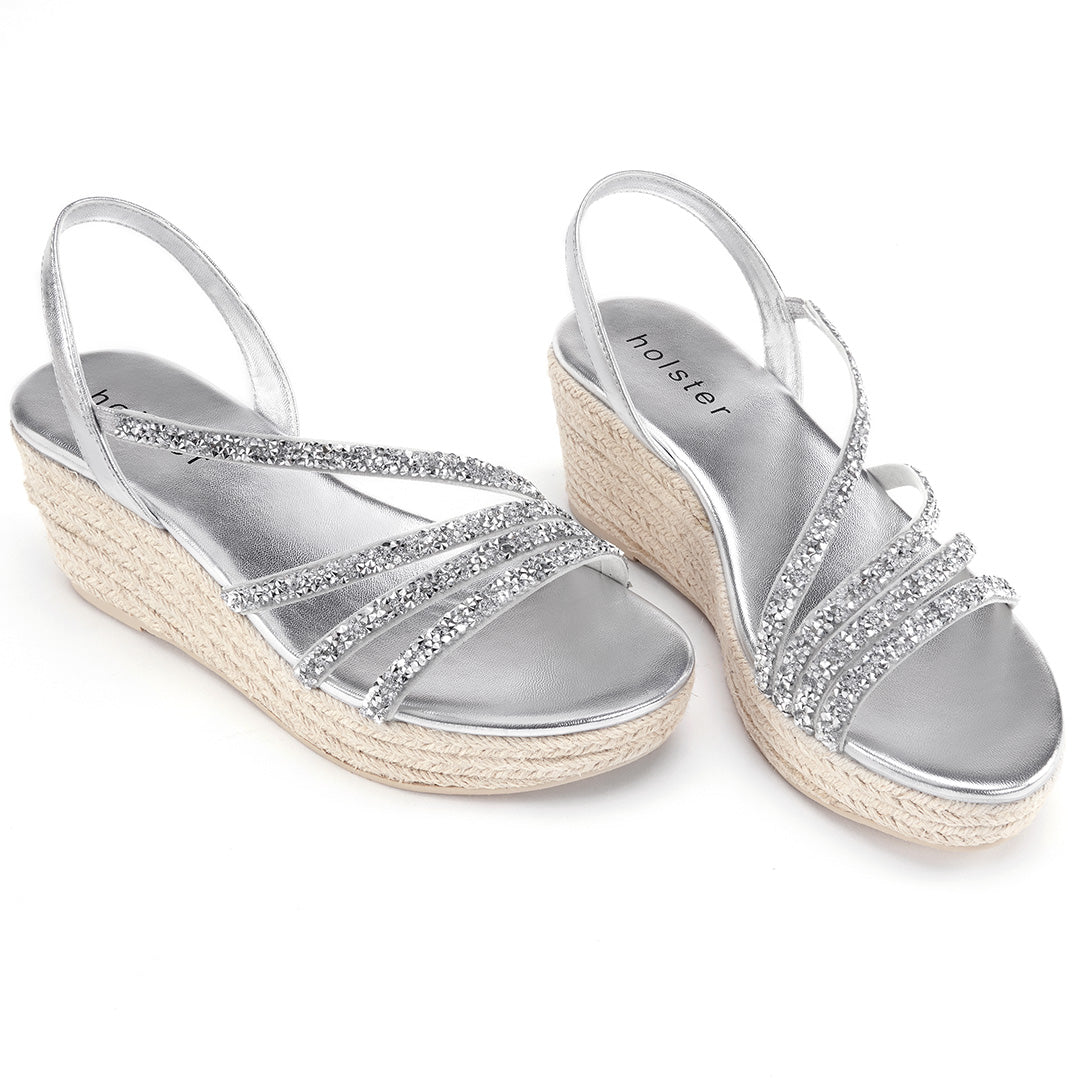 Party Espadrille - Silver holster Australia