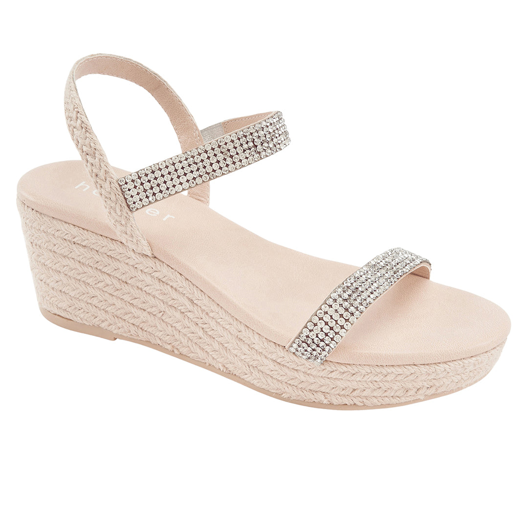 Revel Wedge & Beauty Espadrille  Bundle - Silver / Beige Holster Australia