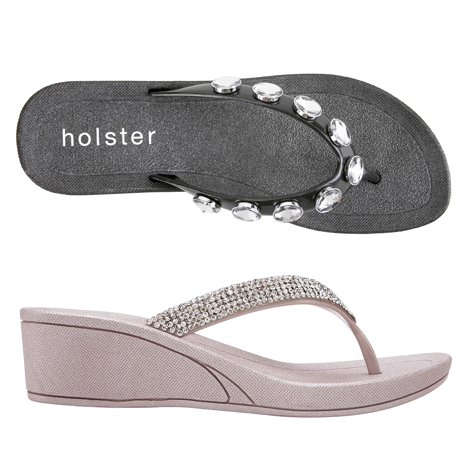 Neptune Wedge & Alice Wedge Bundle - Black / Champagne