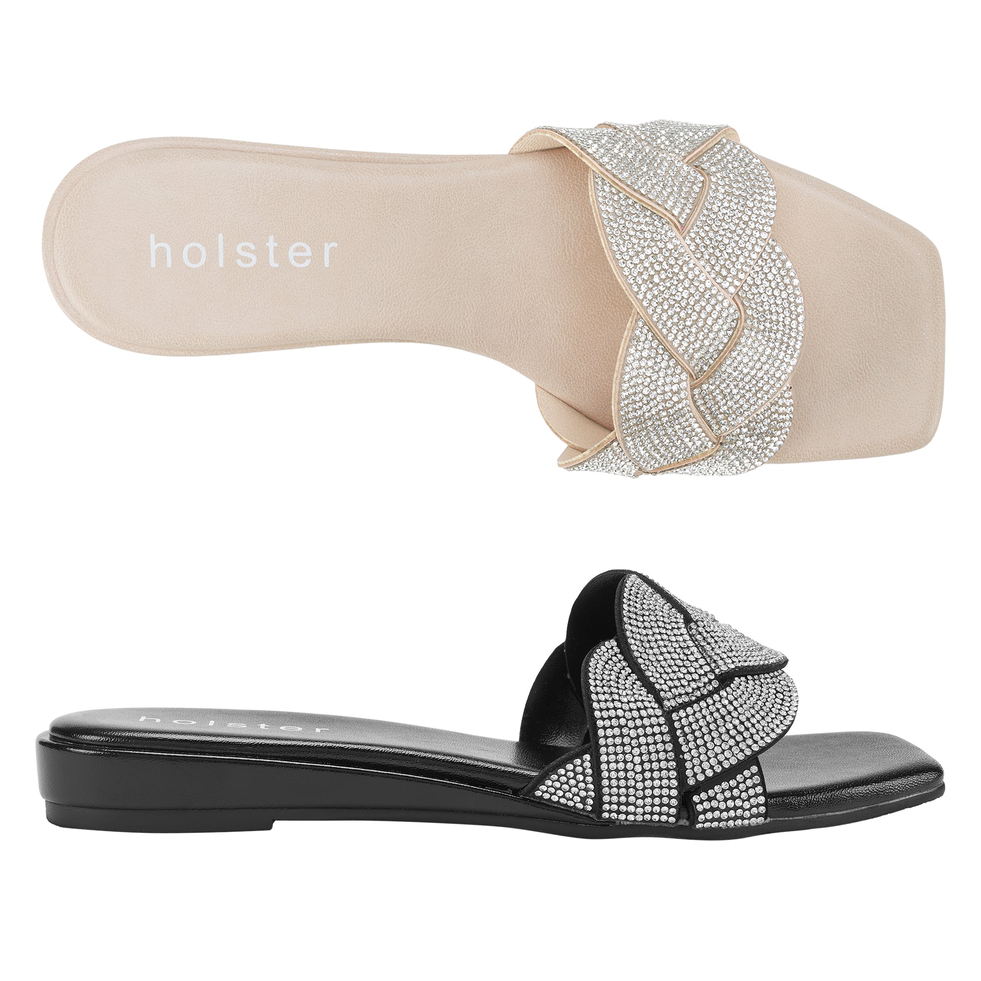 Anastasia Low Wedge Bundle - Beige / Black Holster Australia