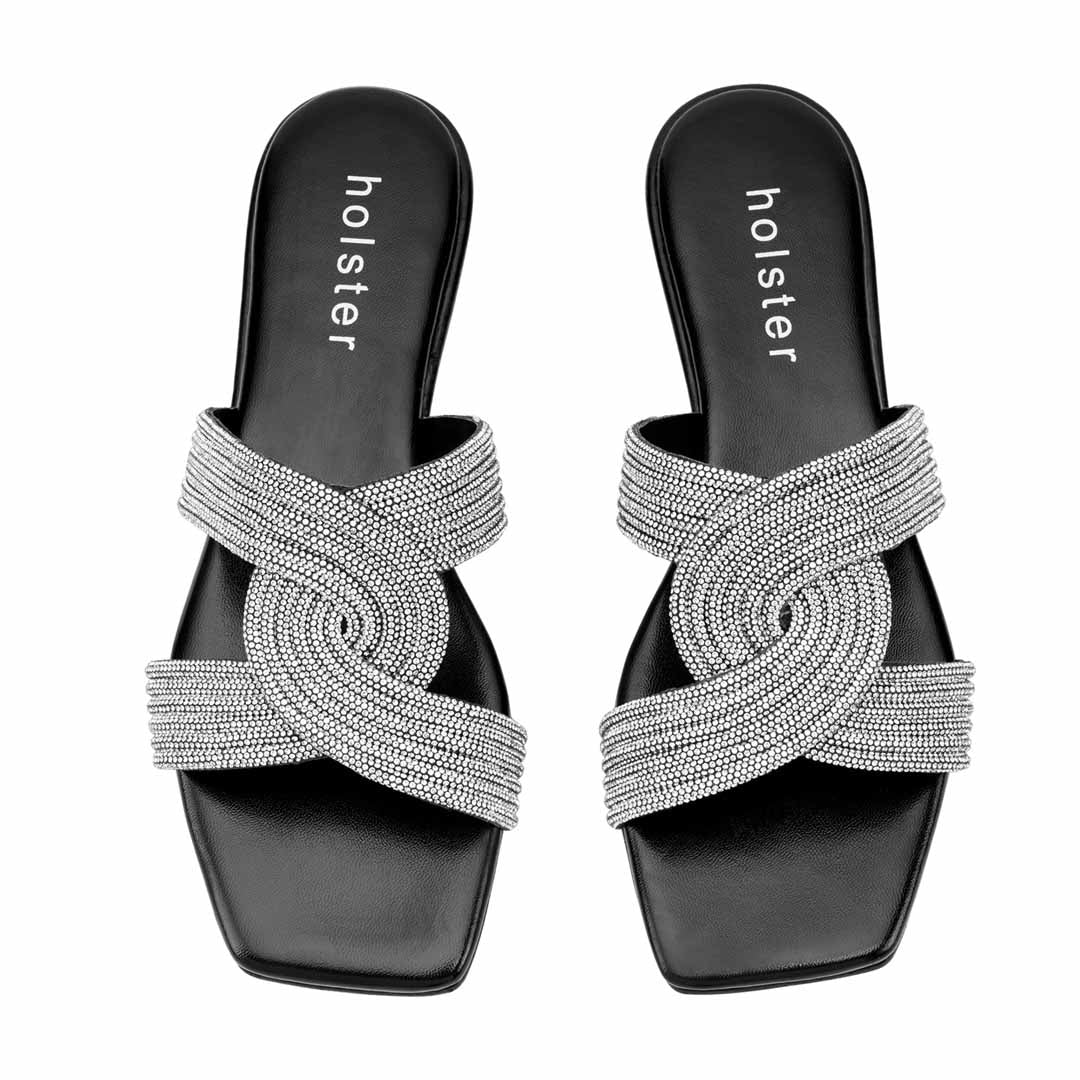 Zara Low Wedge Bundle - Black / Silver Holster Australia