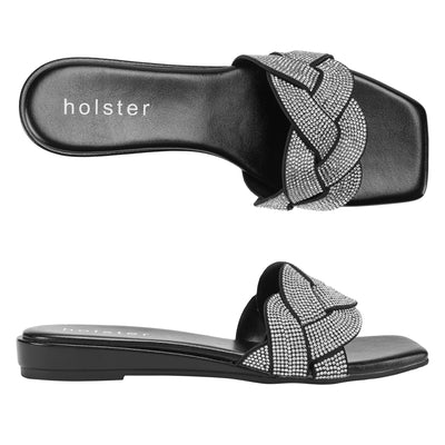 Anastasia Low Wedge - Black Holster Australia