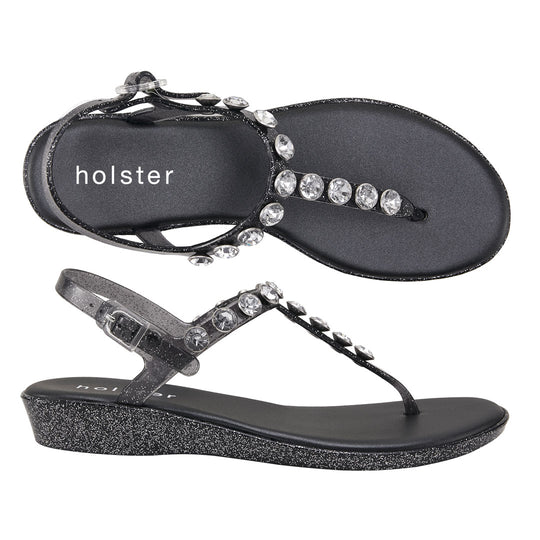 Amalfi Wedge - Clear Graphite Glitter holster Australia